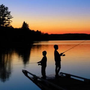 Two young men fishing